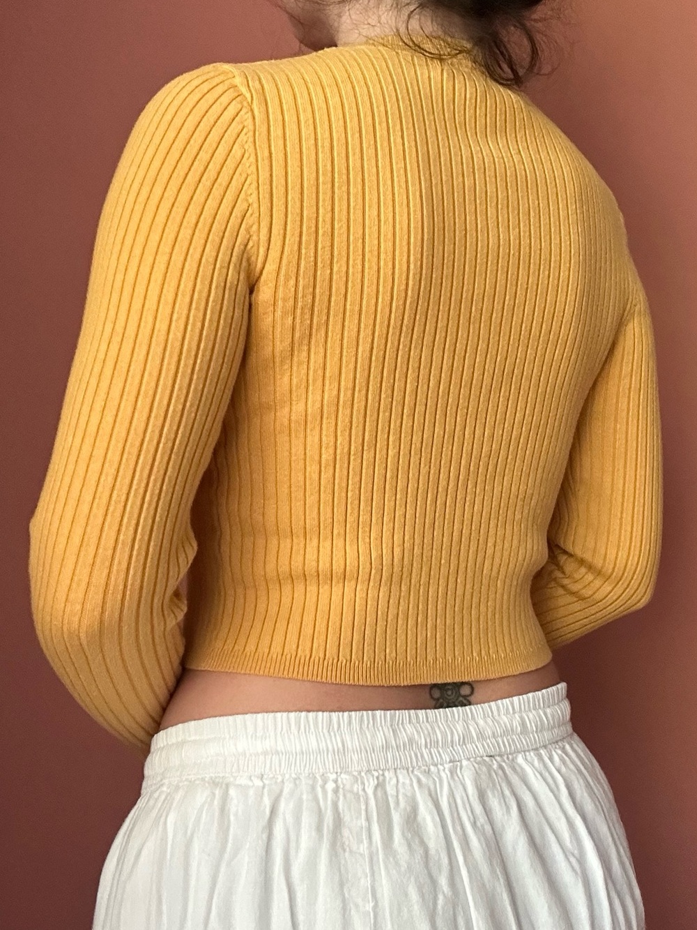 Forever 21 sunflower yellow ribbed cardigan - Picture 3 of 5